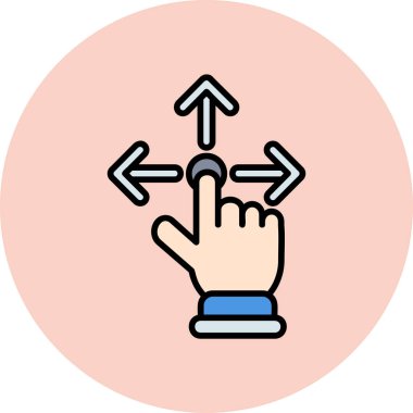 El ve parmak dokunma düğmesi.