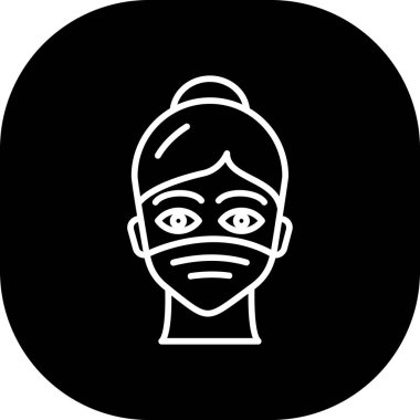 Maskeli bir kadının vektör çizimi