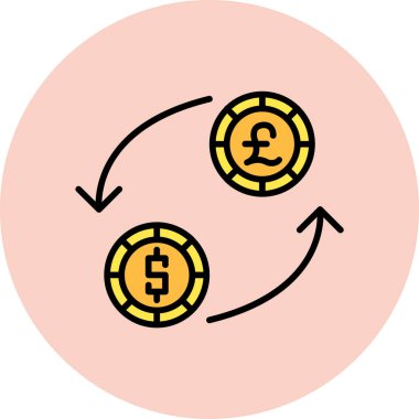 para ve para birimi, basit vektör simgesi