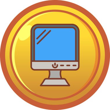 Bilgisayar ekranı. Basit resimleme