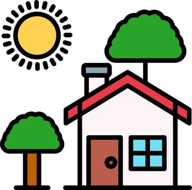 vektör olarak köy evi simgesi