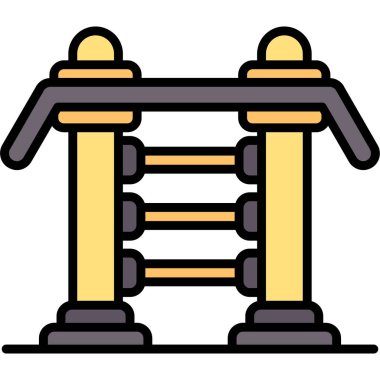 Bariyer simgesi renk ana hatları vektörü