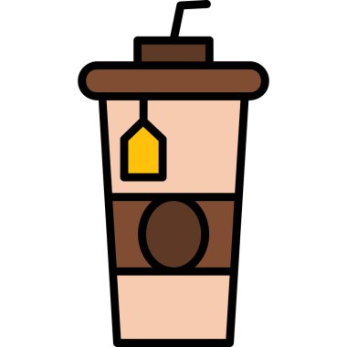 Kahve fincanı ikonu. taslak kahve içeceği vektör simgesi rengi düz izole