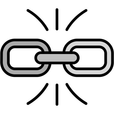 bağlantı zinciri simgesi. Beyaz arkaplanda izole edilmiş web tasarımı için bağlantı zinciri vektör simgesi taslağı