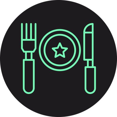 Bir restoran simgesinin vektör illüstrasyonu