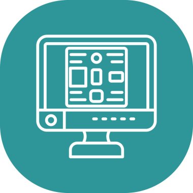 Bilgisayar. Web simgesi basit illüstrasyon