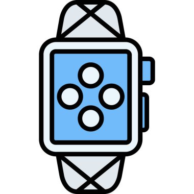 Akıllı saat simgesi. özet akıllı saat vektör renk düz izole