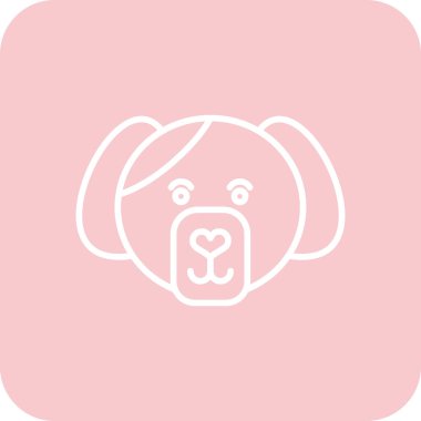 köpek yassı simgesi, vektör illüstrasyonu