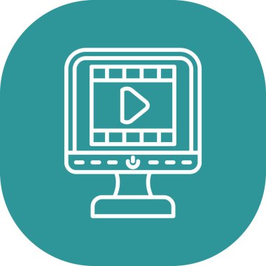 Ekran simgesi vektör illüstrasyonunu izle