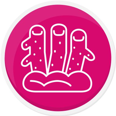 Beyaz çizgi virüs ikonu uzun gölge arkaplan izole. Virüs koronası 219-ncov. bakteriler ve mikroplar, hücre kanseri, mikro