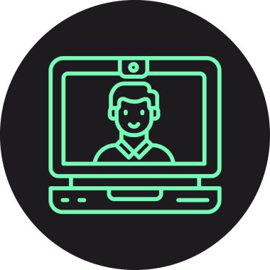 Dizüstü bilgisayar simgesi vektör çizimi