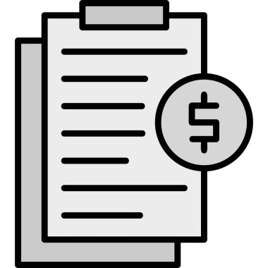 Dolar simgesi olan kağıt makbuzu, basit tasarım