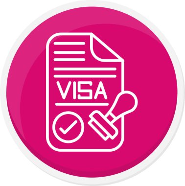 Vize simgesi modayla izole edilmiş arkaplan