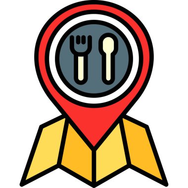 Lokanta ikonu. vektör illüstrasyonu