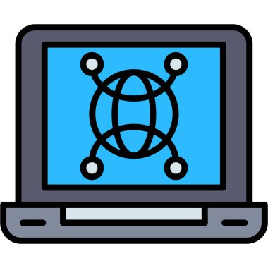 Bilgisayar. Web simgesi basit illüstrasyon