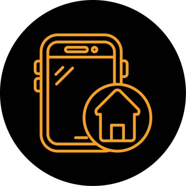 mobil ev simgesi, vektör illüstrasyonu