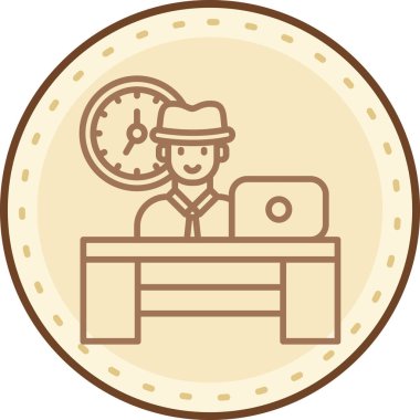 Dizüstü bilgisayarı ve bozuk paraları olan bir adamın vektör çizimi