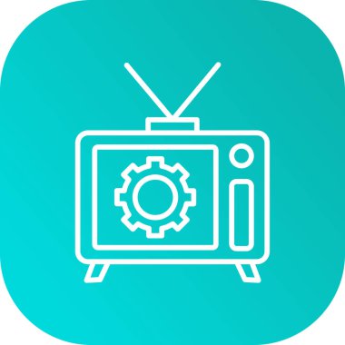 TV düz simgesi, vektör illüstrasyonu