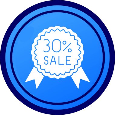 Yüzde indirimli mavi daire