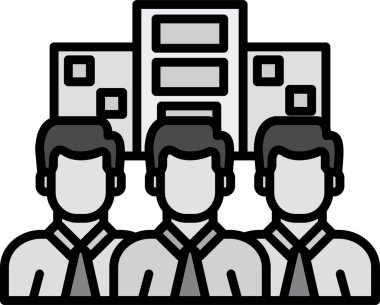 Toplantı simgesinde bir grup işadamı.