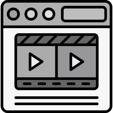 TV web simgesi, basit vektör illüstrasyonu