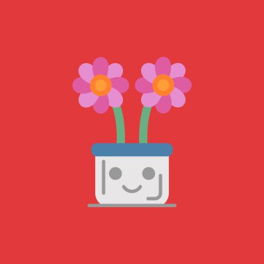 Çiçekli sevimli saksı