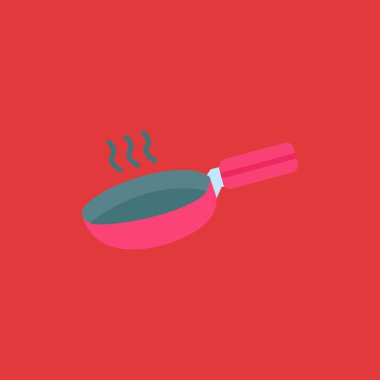 Kızartma tavası simgesi, düz stil