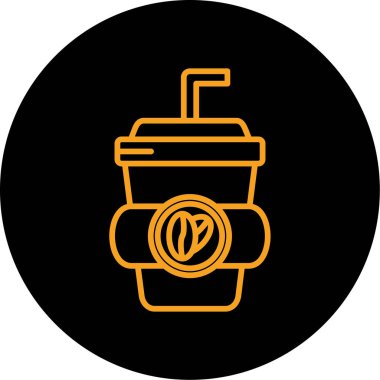 kahve ikonu, ana hatlı vektör