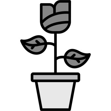 Bitki. Web simgesi basit illüstrasyon