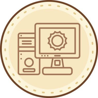 Bilgisayar simgesinin vektör illüstrasyonu