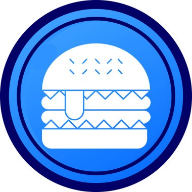 Hamburger simgesi, vektör illüstrasyonu basit tasarım