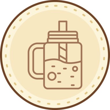 Kahve. Web simgesi basit illüstrasyon