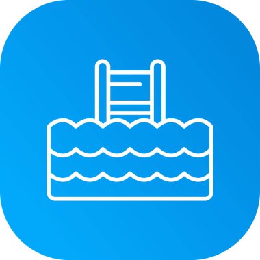 yüzme havuzu simgesi, vektör illüstrasyonu