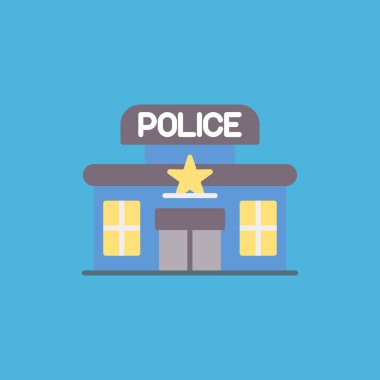 Polis merkezi vektör çizimi düz tasarım