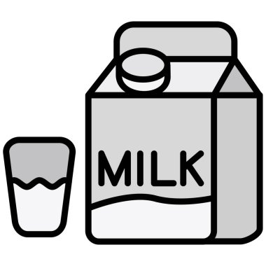 süt simgesi, vektör illüstrasyonu