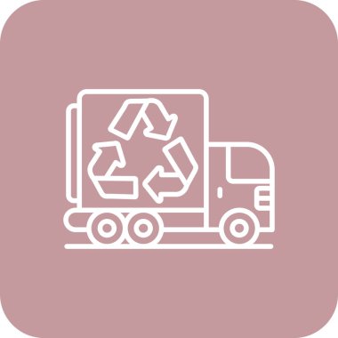 Geri dönüşüm işareti vektör çizgisi simgesi dekoru