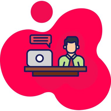 Erkek çalışan simgesi, vektör illüstrasyonu basit tasarım