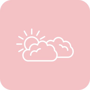 güneş simgesi ile bulut, illüstrasyon vektör