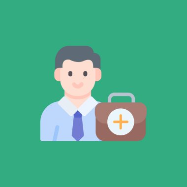 Evrak çantası vektör illüstrasyon tasarımına sahip iş adamı