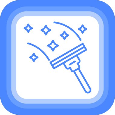 Süpürge simgesi. Vektör çizim