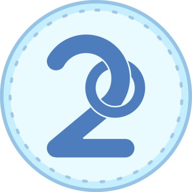 2 sayı vektör simgesi modern basit vektör illüstrasyonu