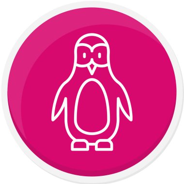 Penguen ikonu. Web için penguen vektör simgelerinin düz çizimi