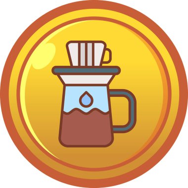 Kahve makinesi simgesi, vektör illüstrasyonu