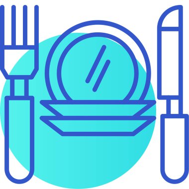 Akşam yemeği ikonu - ana hatlarıyla