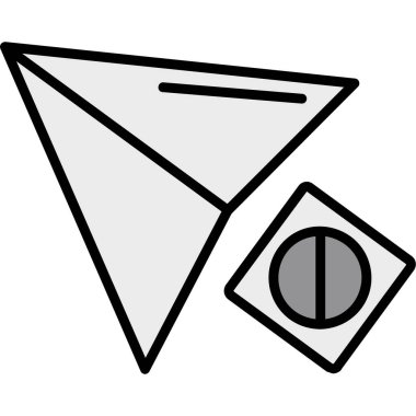 Kolayca değiştirilebilen veya düzenlenebilen üçgen vektör simgesi