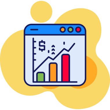 İş analiz simgesi, vektör illüstrasyonu