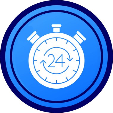 Kronometre simgesi mavi vektörü web tasarımı için beyaz arkaplanda izole edildi