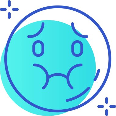 üzgün yüz simgesi, ana hatlı vektör çizimi