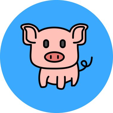 Domuz. Web simgesi basit illüstrasyon