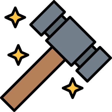 Şirin bir balta karikatür simgesinin vektör çizimi